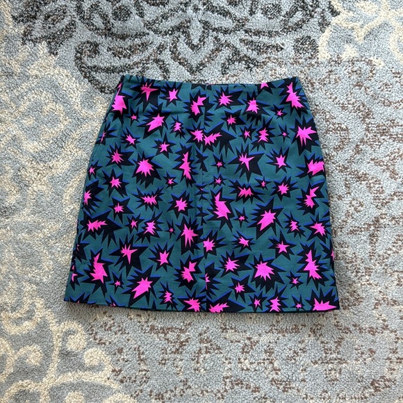 Kate Spade Saturday Pop Art Explosion Mini Skirt Green Hot Pink 00 - Picture 5 of 9